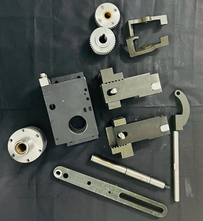 Wire Feeding Block, One Way Clutch, Wire Pulling Gears, Gear Links, Gear Shaft, Insert Block, Insert